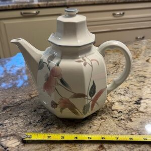 Mikasa Continental Floral Ceramic Teapot. Vintage mint condition.